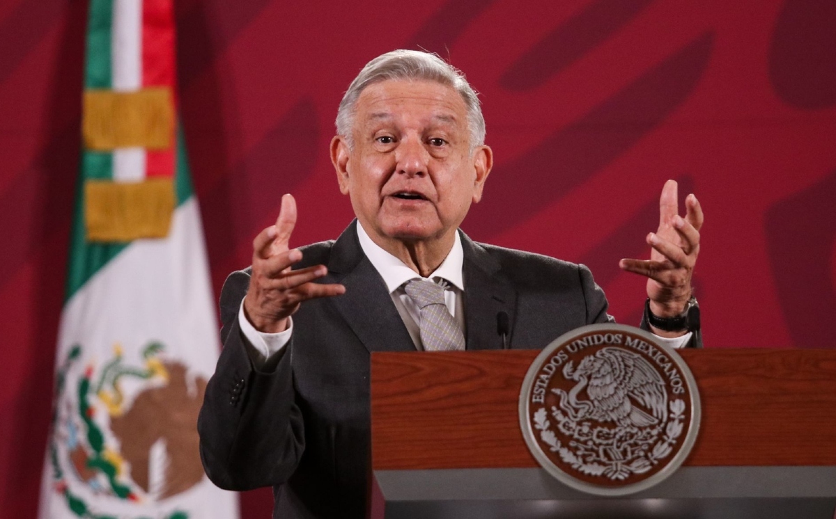 El Presidente durante su conferencia mañanera de hoy en Palacio Nacional. (Cuartoscuro)