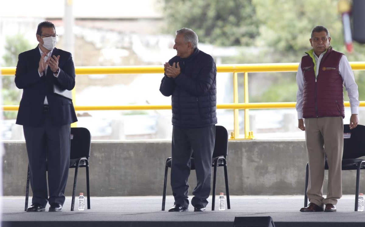 López Obrador durante su evento en Tlaxcala, como parte de su gira de fin de semana. (Araceli López)