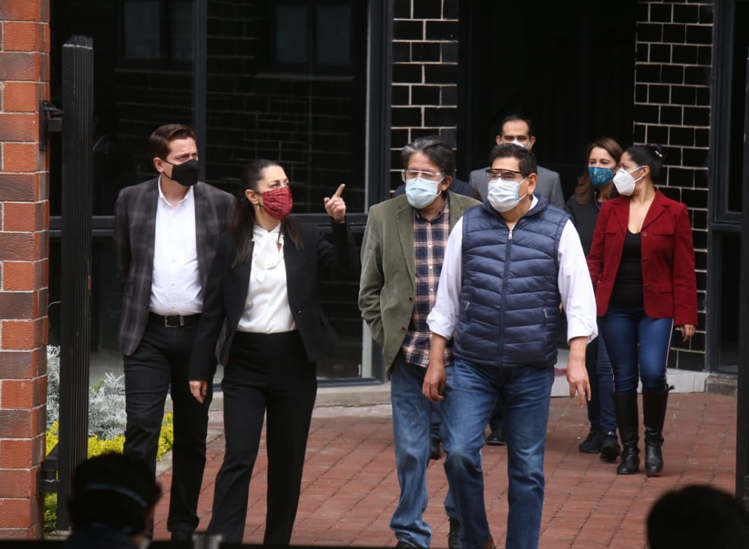 Sheinbaum supervisó al reconstrucción del edificio Osa Mayor. | Juan Carlos Bautista