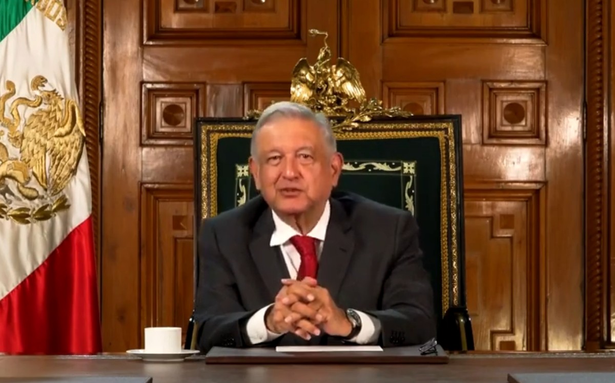 El presidente López Obrador en su mensaje a la Asamblea General de las Naciones Unidas. (Captura)