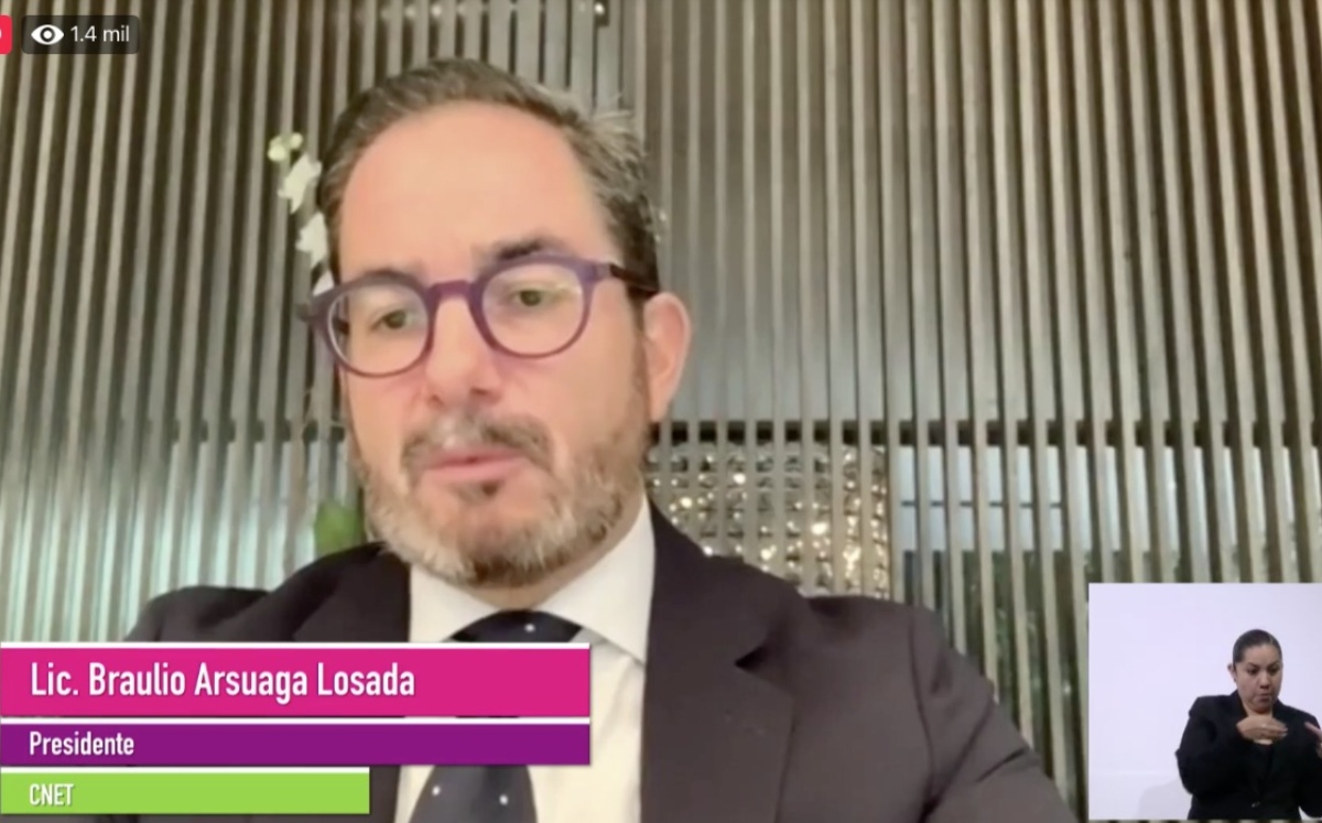 Braulio Arsuaga, presidente del CNET, en el Tianguis Turístico Digital. (Especial)