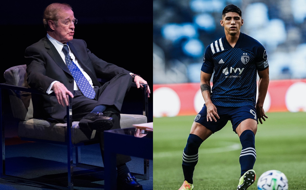 José Ramón Fernández se impacta con físico de Alan Pulido (Mexsport / Twitter @SKCmatchday)