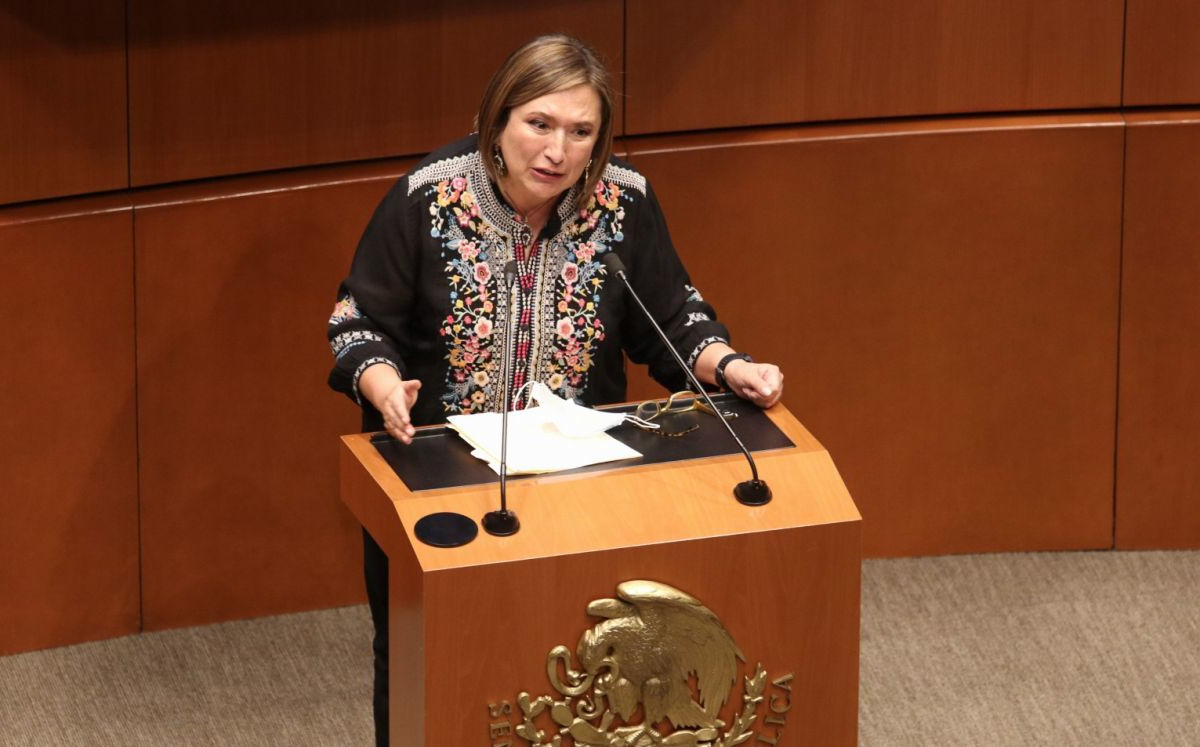 La senadora Xóchitl Gálvez, durante una sesión de la Comisión Permanente en julio. (Cuartoscuro)