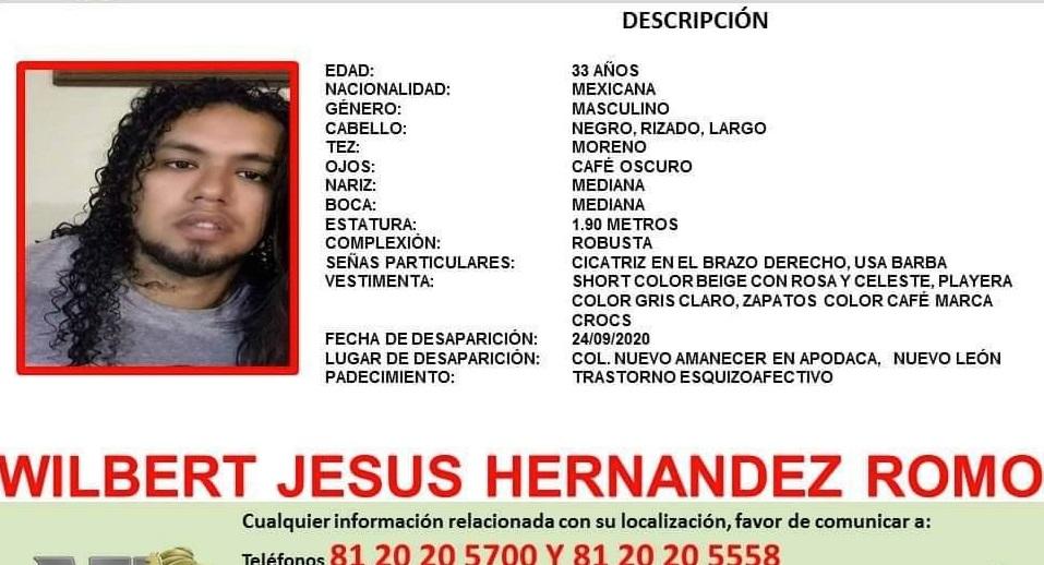 El hombre fue visto por última vez el pasado 24 de septiembre.