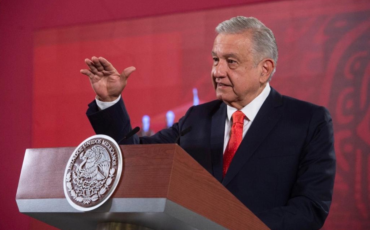El Presidente durante la conferencia mañanera de hoy, en Palacio Nacional. (Cortesía)