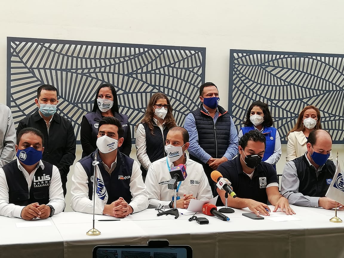 Marko Cortés Mendoza, dirigente nacional del PAN ofreció una conferencia de prensa. (Elizabeth Hernández)