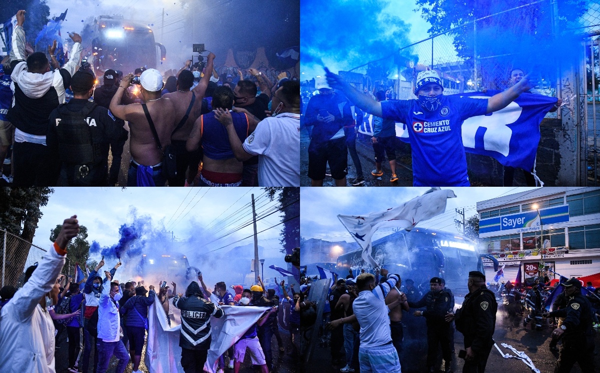 Afición de Cruz Azul rompe el protocolo previo al Clásico Joven (Imago7)