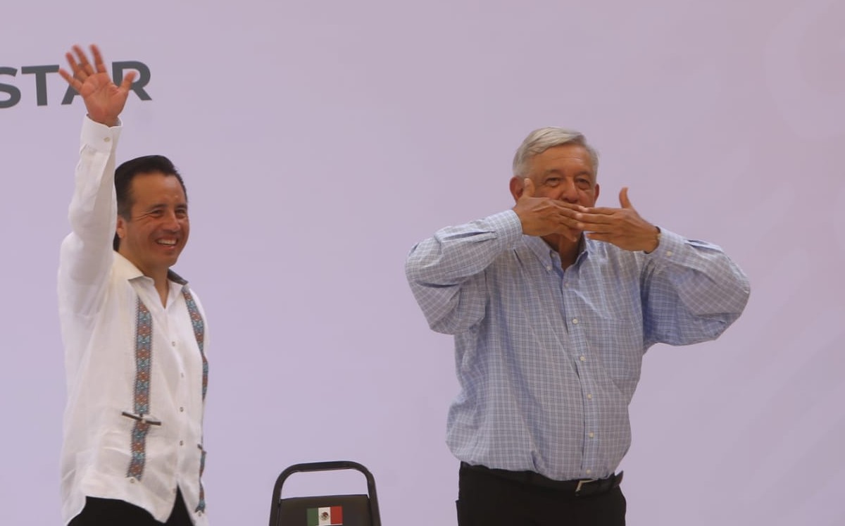 López Obrador estuvo en Veracruz para presentar los avances de los programas del Bienestar. (Ariana Pérez)