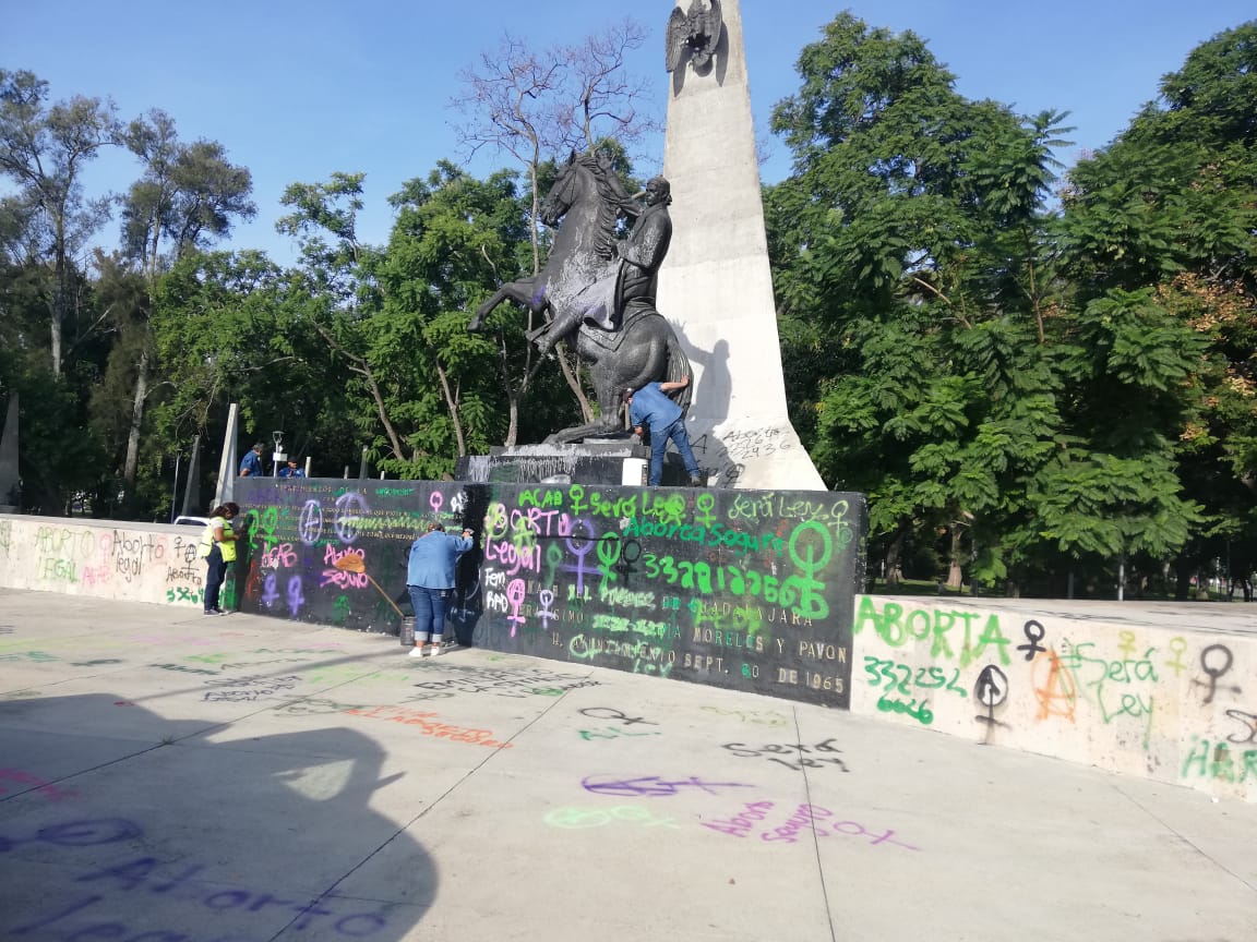 Al momento trabajan en el Parque Morelos. (Josefina Ruíz)