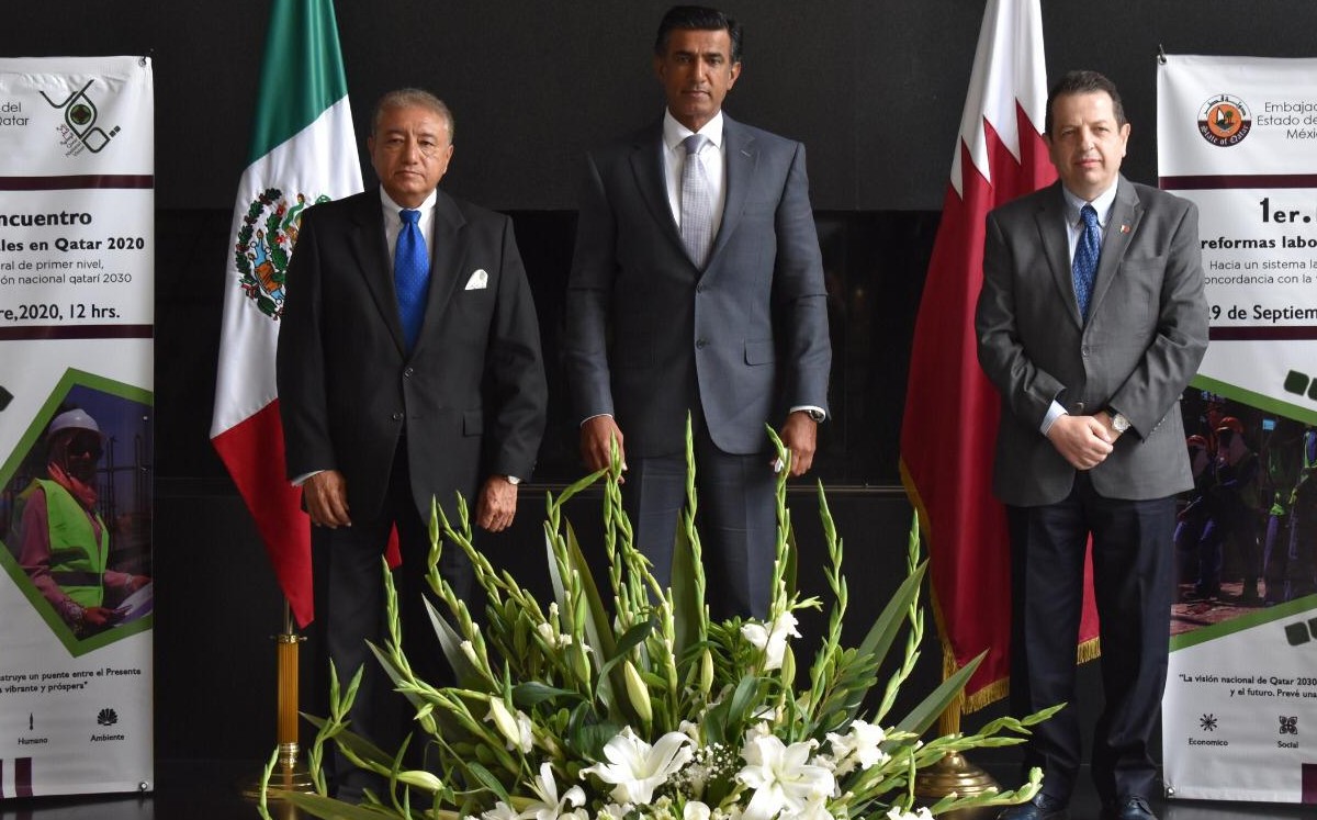 Fadlala Akabani participo en el encuentro "Las reformas laborales Qatar 2020, hacia un sistema laboral de primer nivel" (@SedecoCDMX)