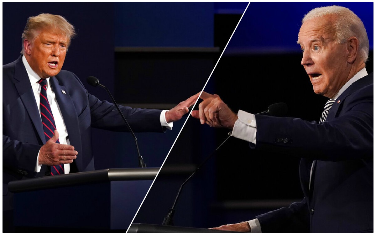 Joe Biden y Donald Trump en el primer debate presidencial de EU / Especial