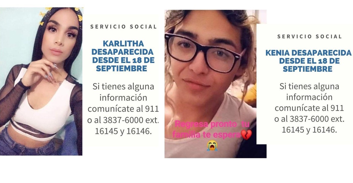Karlitha y Kenia se encuentran desaparecidas desde el pasado 18 de septiembre. (Cortesía)