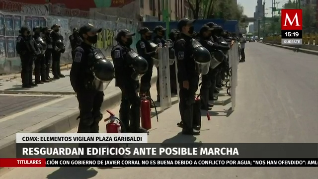 Resguardan Plaza de Garibaldi por mitin de 2 de octubre