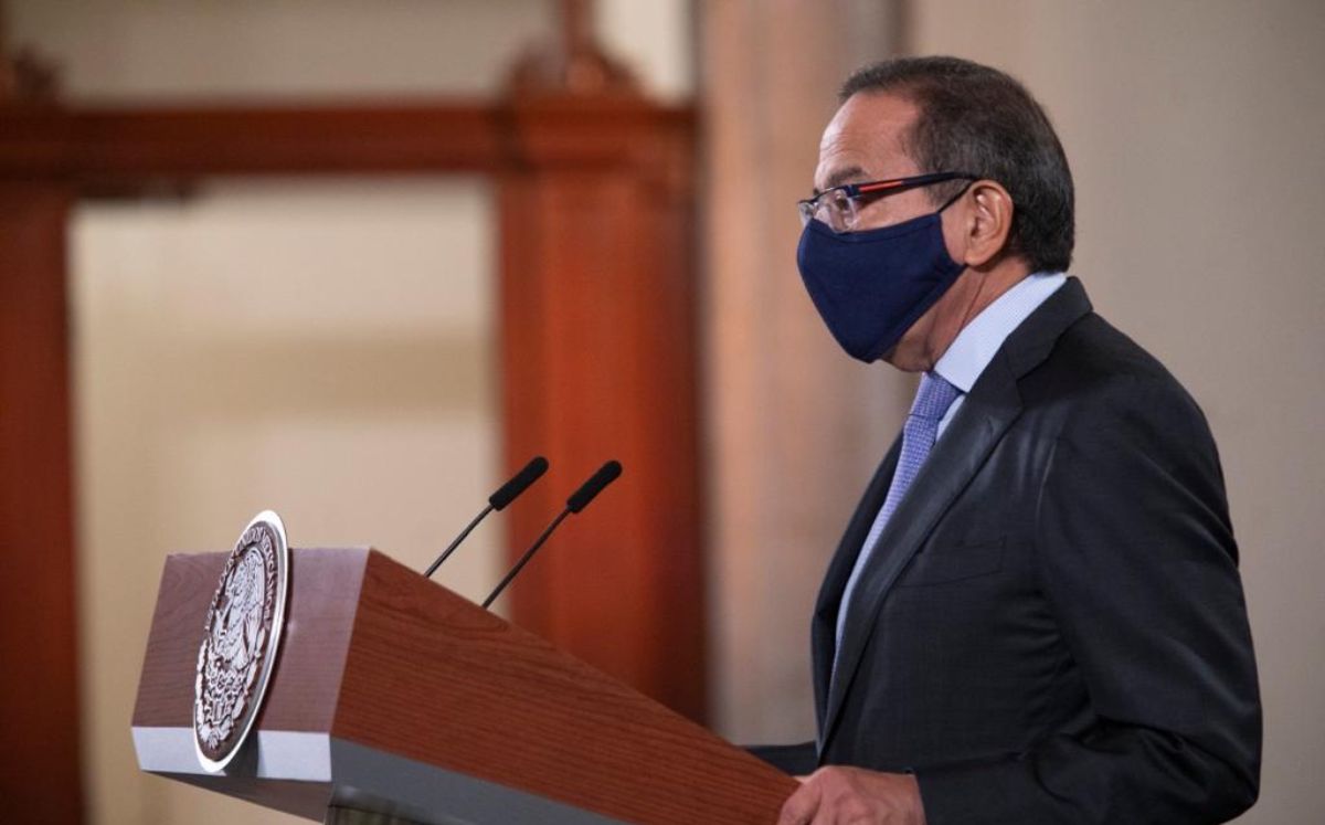 Carlos Salazar Lomelín, presidente del CCE, durante su participación en la conferencia matutina de AMLO. Foto: (Cortesía)