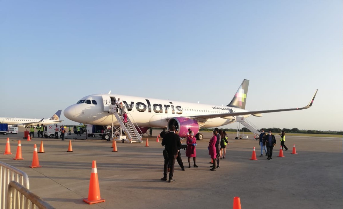 Llega primer vuelo de Volaris CdMx-Tampico en cinco años (Foto/Víctor Durán)