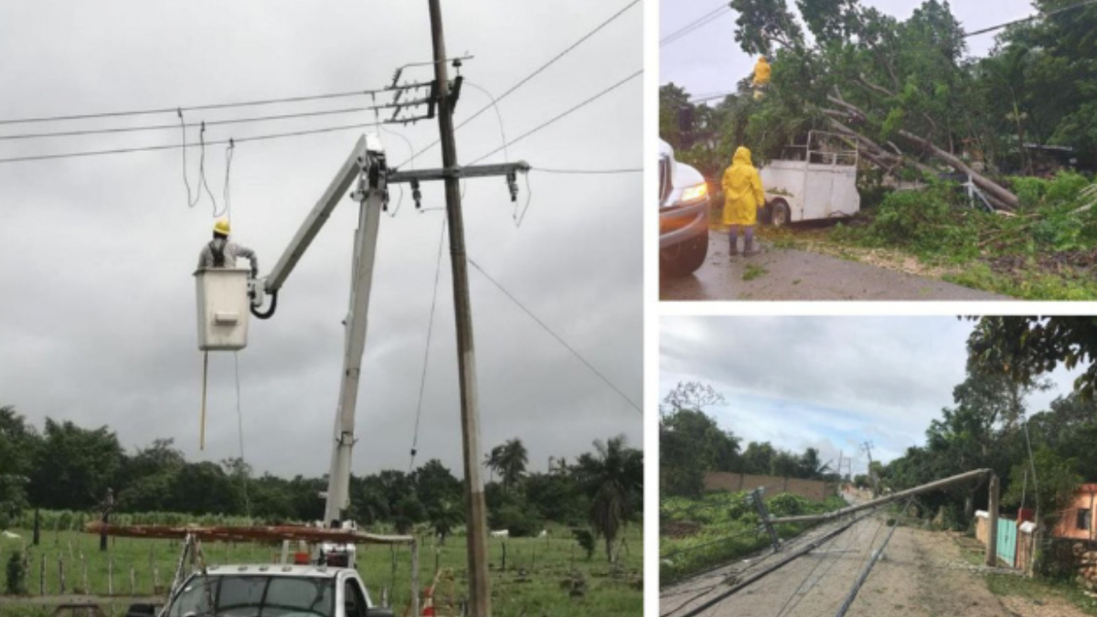 CFE restablece suministro eléctrico a afectados por tormenta tropical 'Gamma'