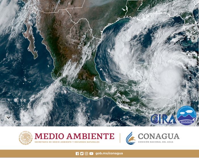 El huracán Delta continúa acercándose a Quintana Roo. (Conagua)