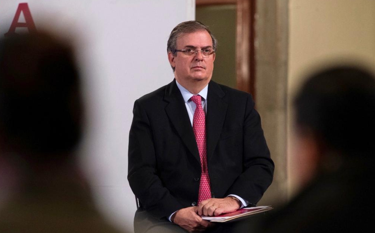 Marcelo Ebrard, titular de SRE, en La Mañanera. (Cortesía)