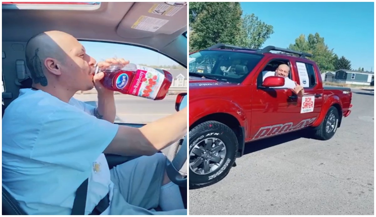 Dogg Face 208 recibe camioneta de marca de jugos Ocean Spray (Especial/TikTok).