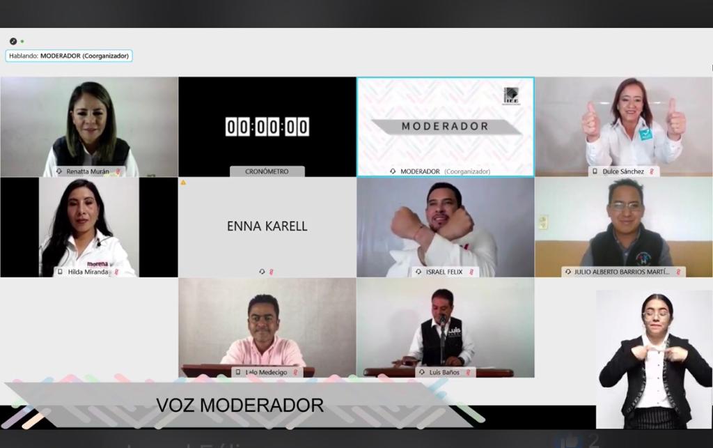 Debate del IEEH, candidatos y candidatas a la presidencia municipal de Mineral de la Reforma.