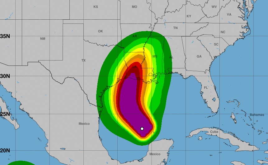 Huracán Delta continúa por el Golfo de México. | SMN