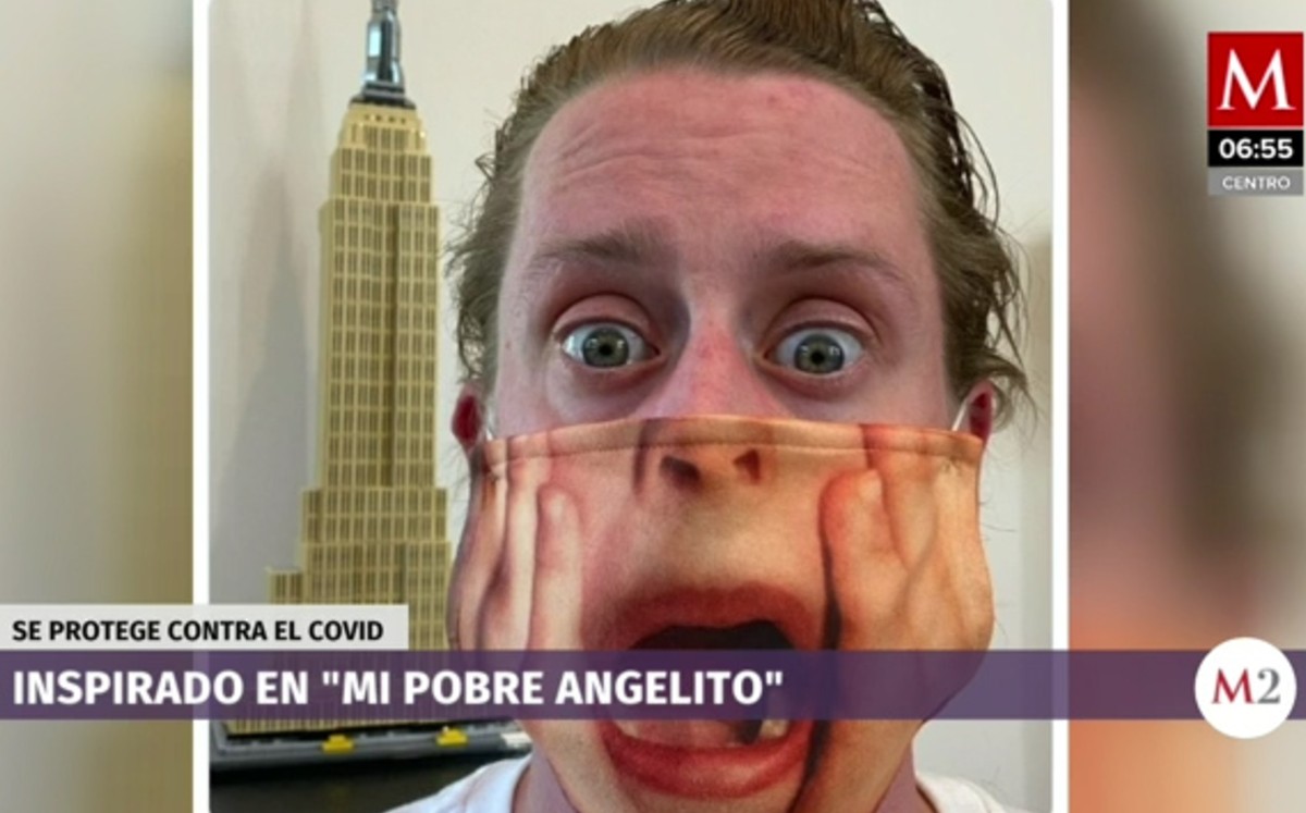 Macaulay Culkin usa cubrebocas inspirado en 'Mi pobre angelito'