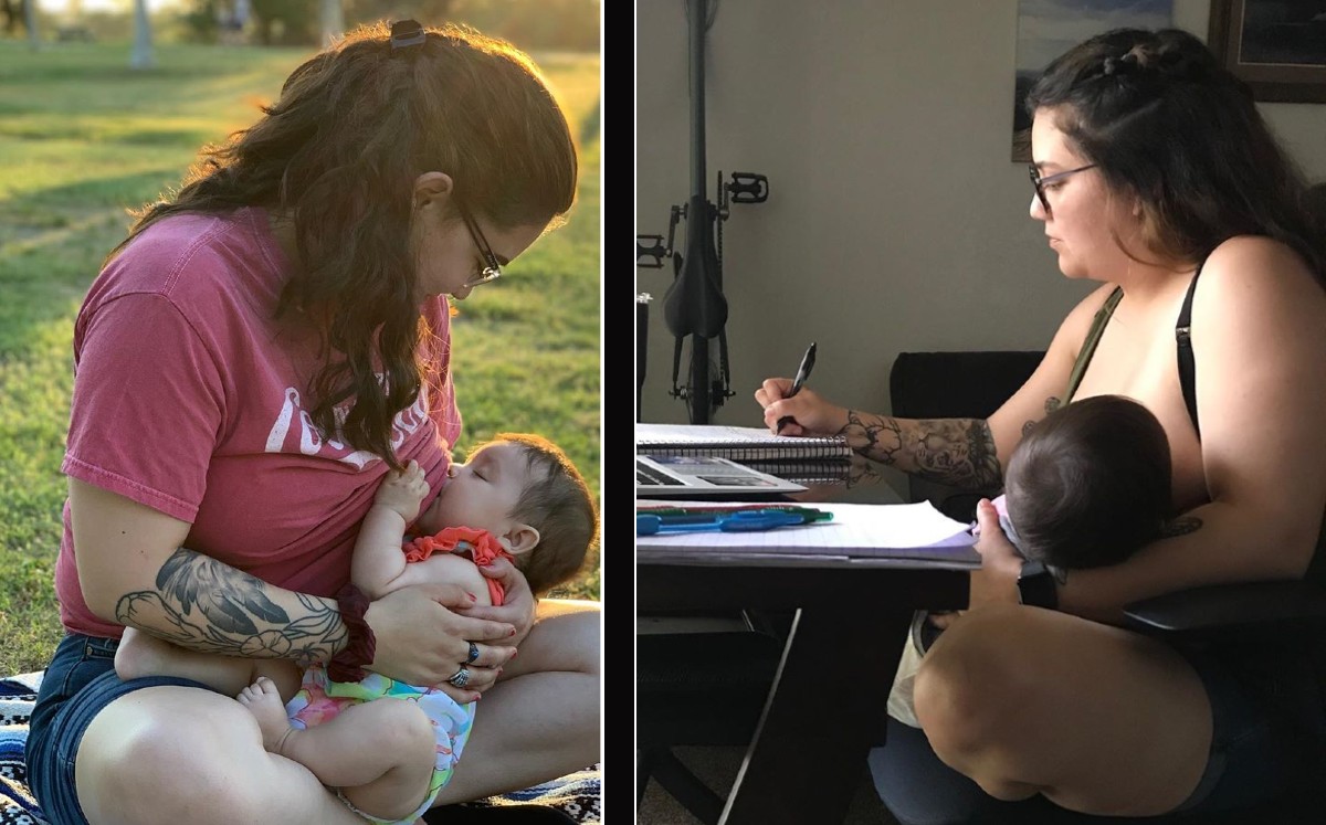 Profesor prohibe a alumna amamantar a su bebé durante clase en línea. (Instagram)