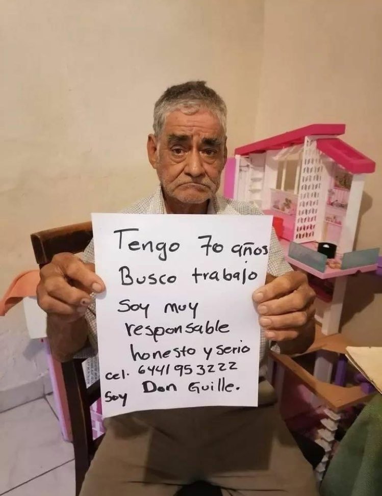 Abuelito se vuelve viral por pedir trabajo para cobrar su pensión. (Twitter)