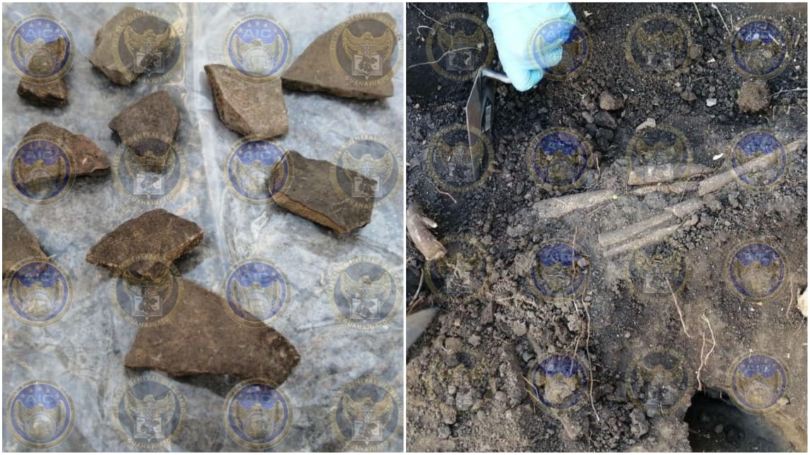 En búsqueda de fosas clandestinas, encuentran restos prehispánicos
