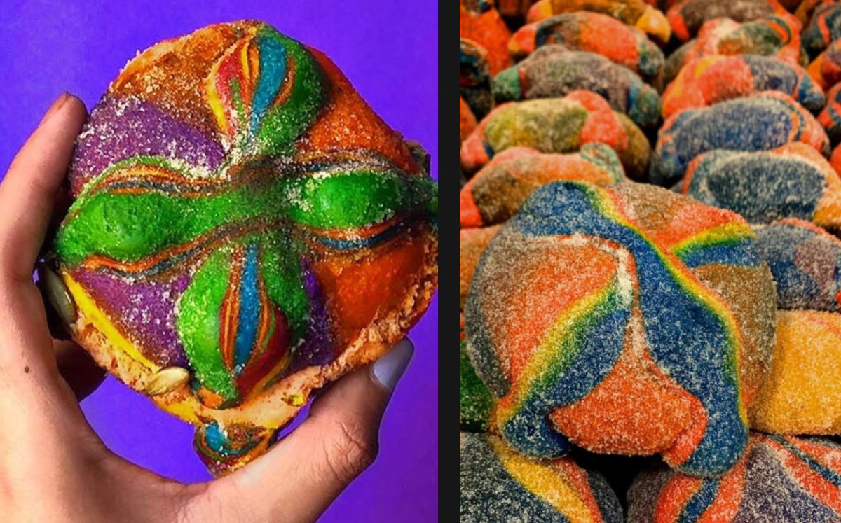 Conoce en dónde puedes comprar el pan de muerto de arcoíris. (Instagram)
