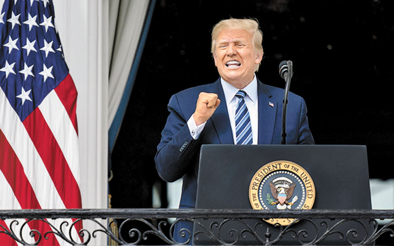 Donald Trump reapareció en público el sábado pasado. (AP)