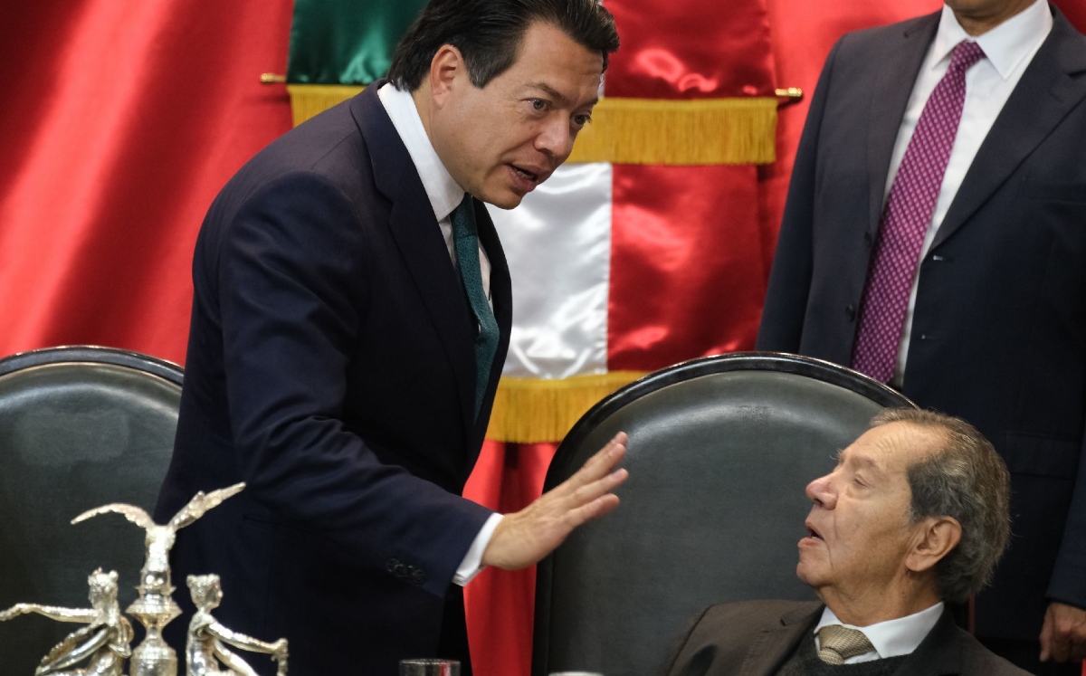 Mario Delgado y Porfirio Muñoz Ledo. (Cuartoscuro)