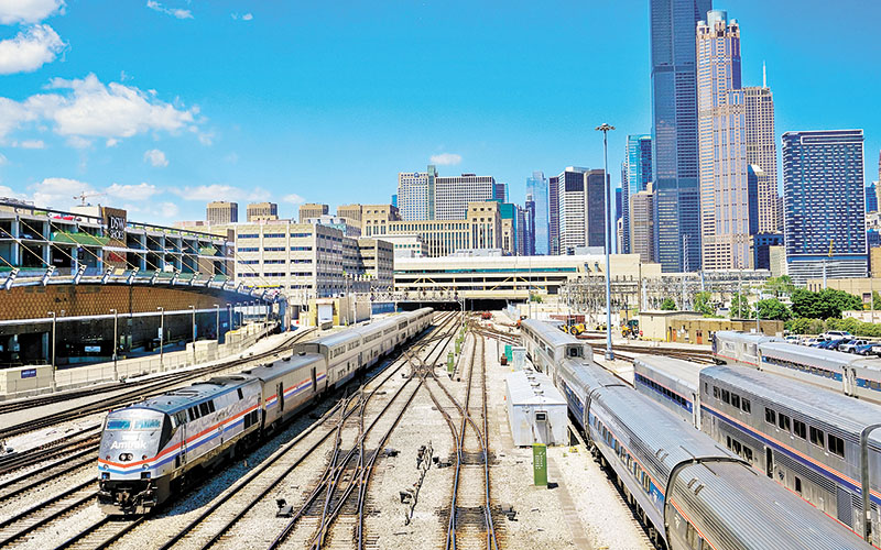 Vista de ferrocarriles en Union Station, Chicago. (Shutterstock)