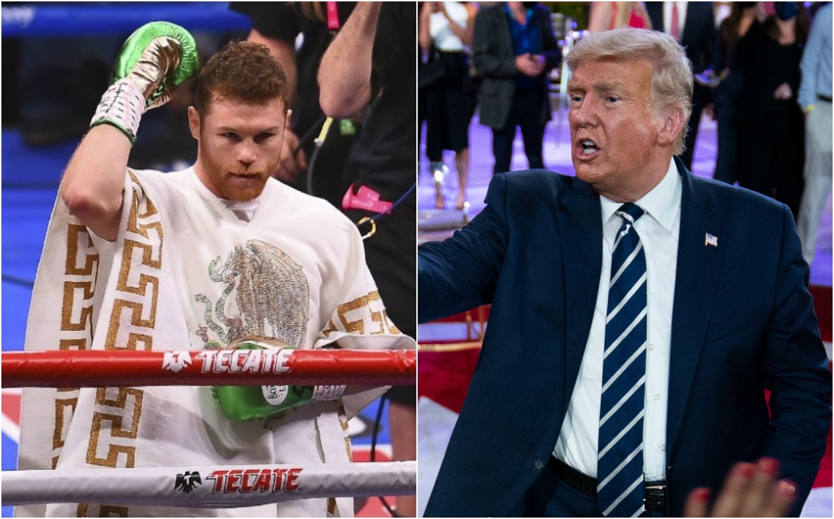 Sául Álvarez y Donald Trump (Mexsport / AP)
