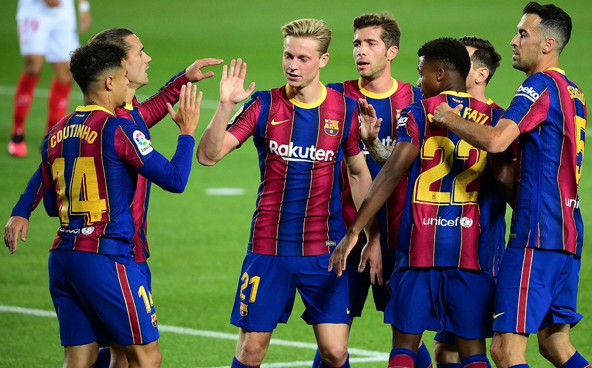 Barcelona durante un encuentro de La Liga (EFE)