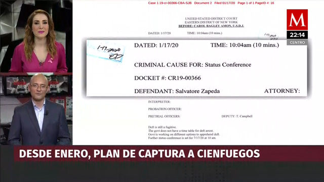 Mañana es la segunda audiencia de Salvador Cienfuegos en EU