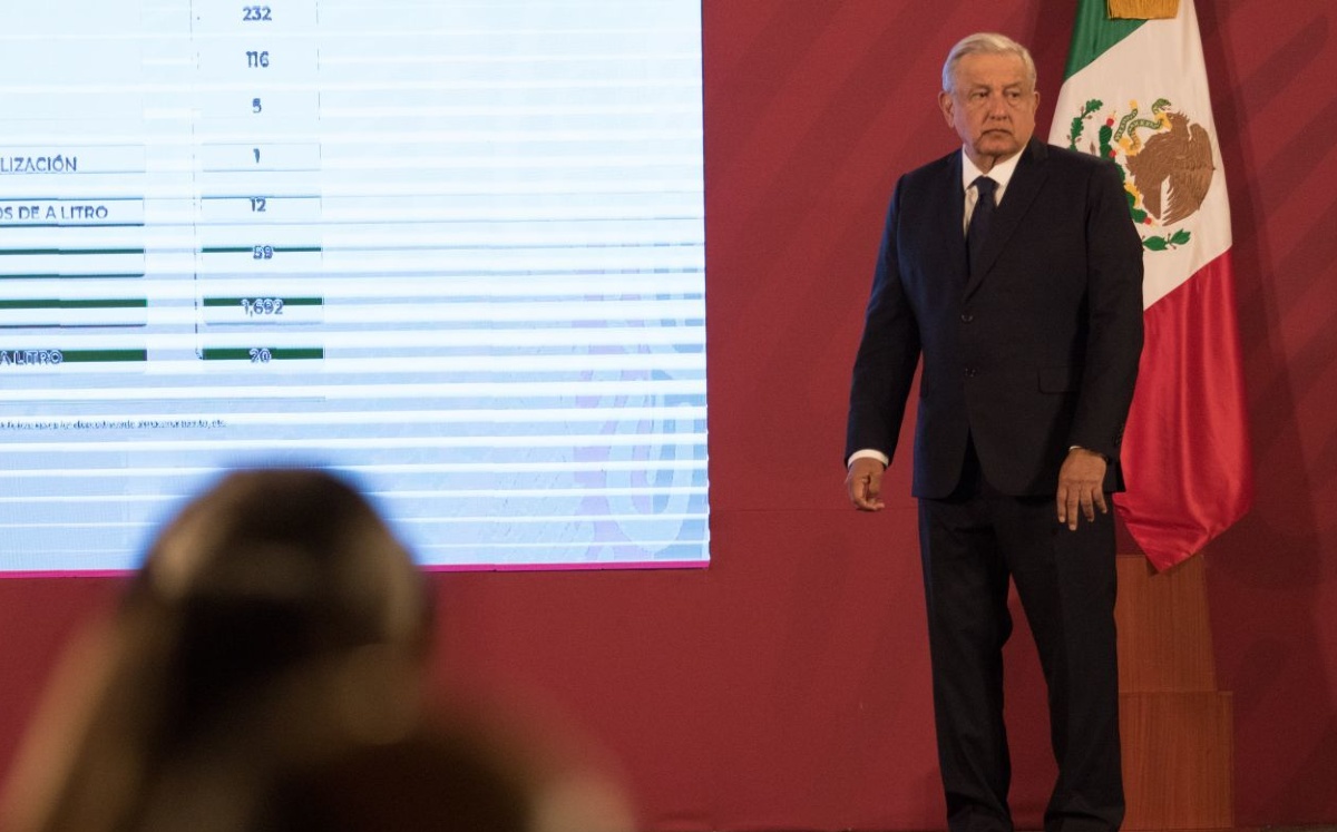 El presidente Andrés Manuel López Obrador en conferencia. (Cuartoscuro)