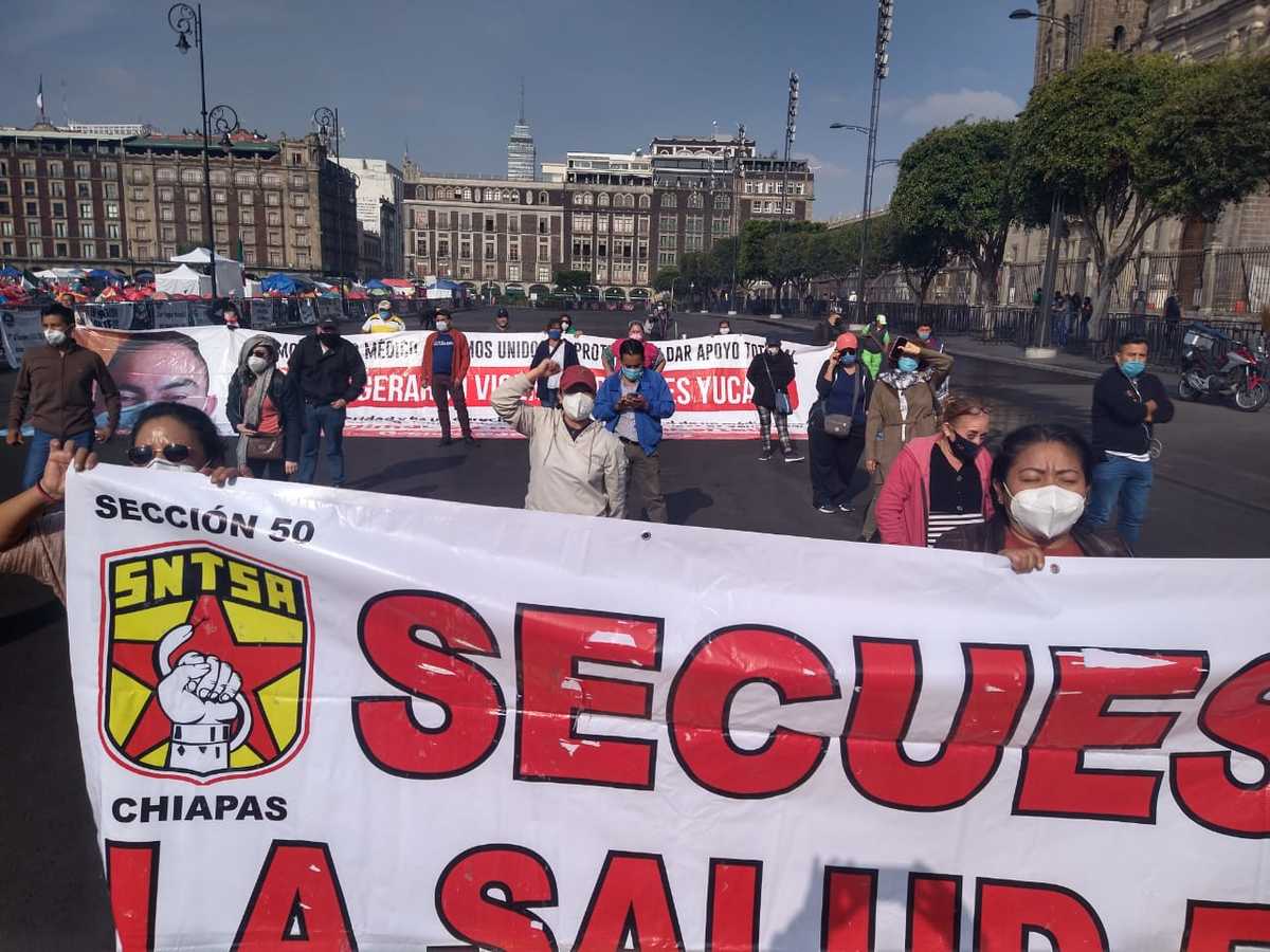 Los integrantes del sector Salud de Chiapas piden la intervención del gobierno federal. (César Velázquez)