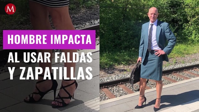 Hombre impacta al usar faldas y zapatillas; busca demostrar que "las prendas no tienen género"