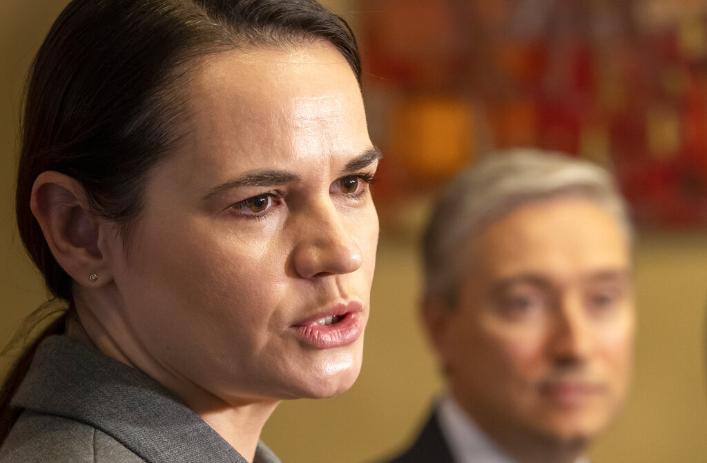 Sviatlana Tsikhanouskaya, líder de la oposición a Lukashenko. | AP