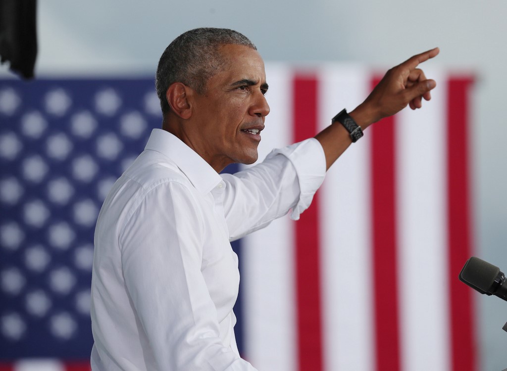 Barack Obama durante un auto mítin en Florida. (AFP)