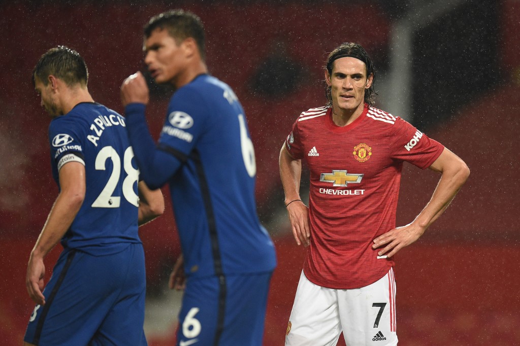 Cavani debutó con el Manchester United (AFP)