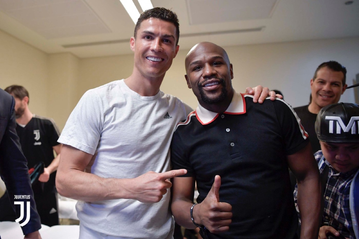 Cristiano Ronaldo y Floyd Mayweather (Twitter @juventusfc)