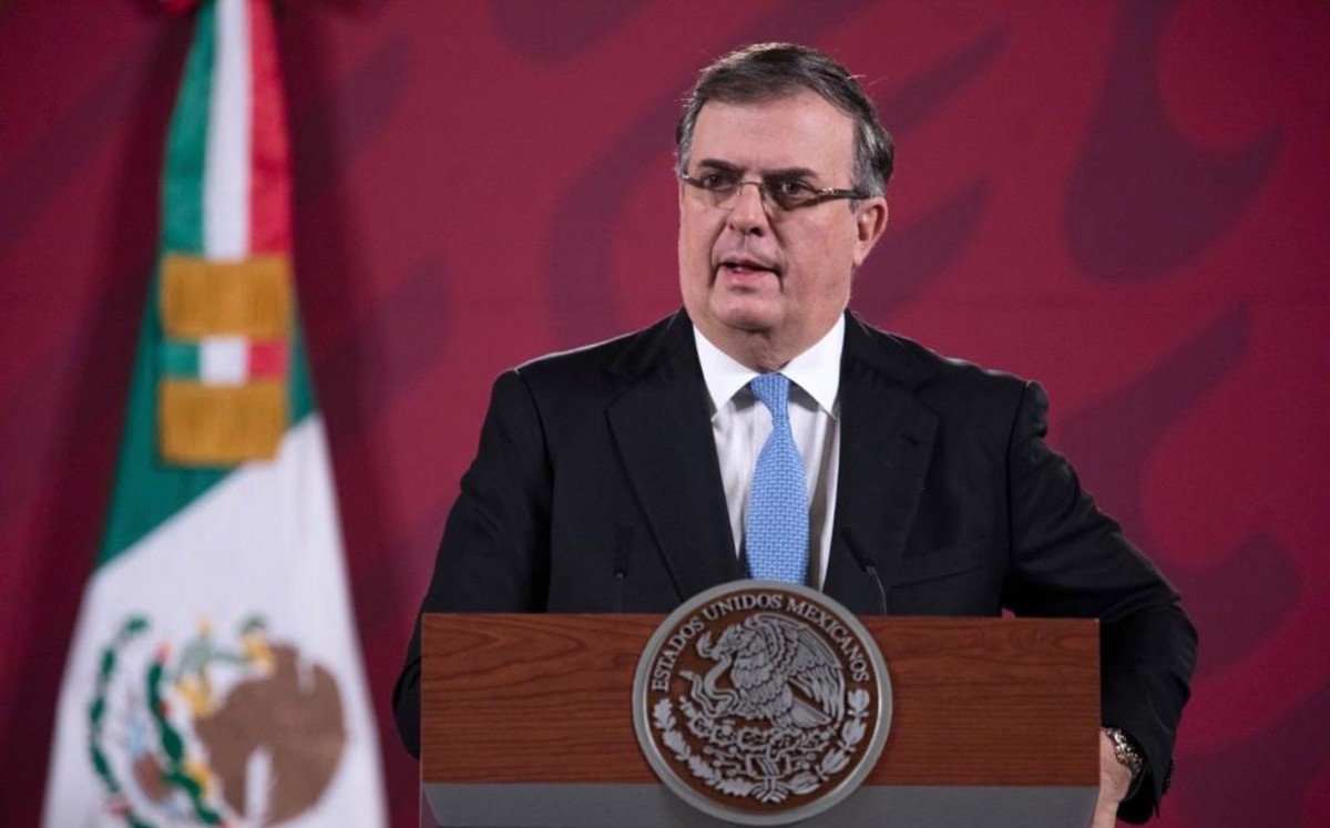 Marcelo Ebrard, titular de la Secretaría de Relaciones Exteriores, en La Mañanera. (Cortesía)