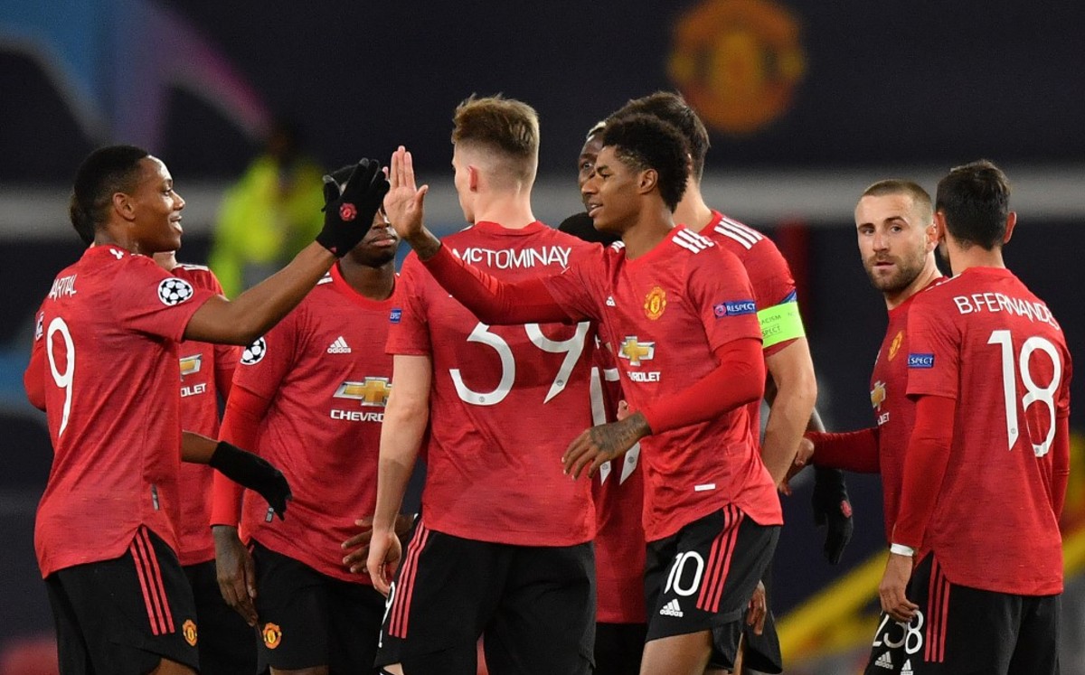 Manchester United goleó 5-0 a RB Leipzig en Champions (AFP)
