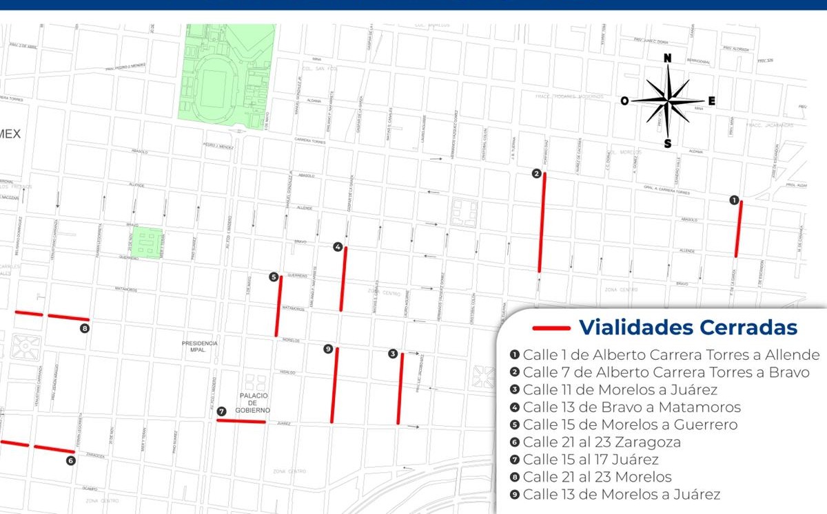 Cerrarán calles en Ciudad Victoria. (Cortesía)