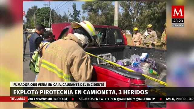 En Tonalá explota pirotecnia en camioneta, hay tres lesionados