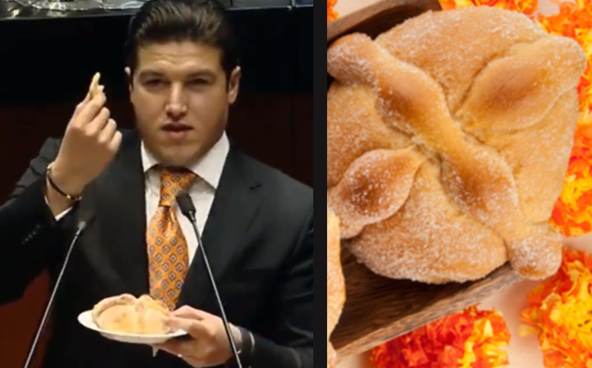 Samuel García se vuelve tendencia en redes por ocupar un pan de muerto para explicar convenio fiscal. (Especial)