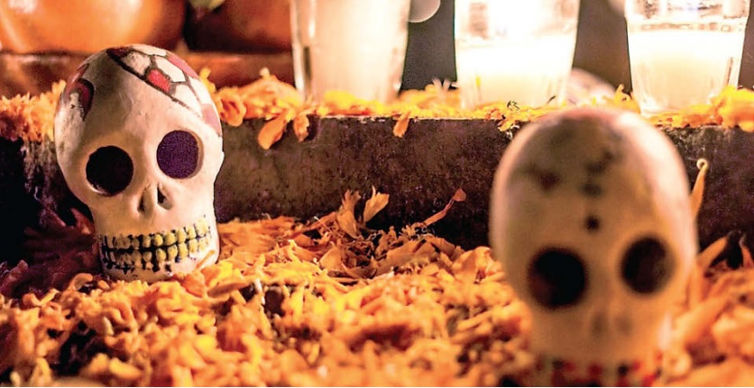 Altar de muertos con cempasúchil (Especial)