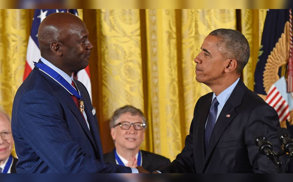 Michael Jordan y Barack Obama (AFP)